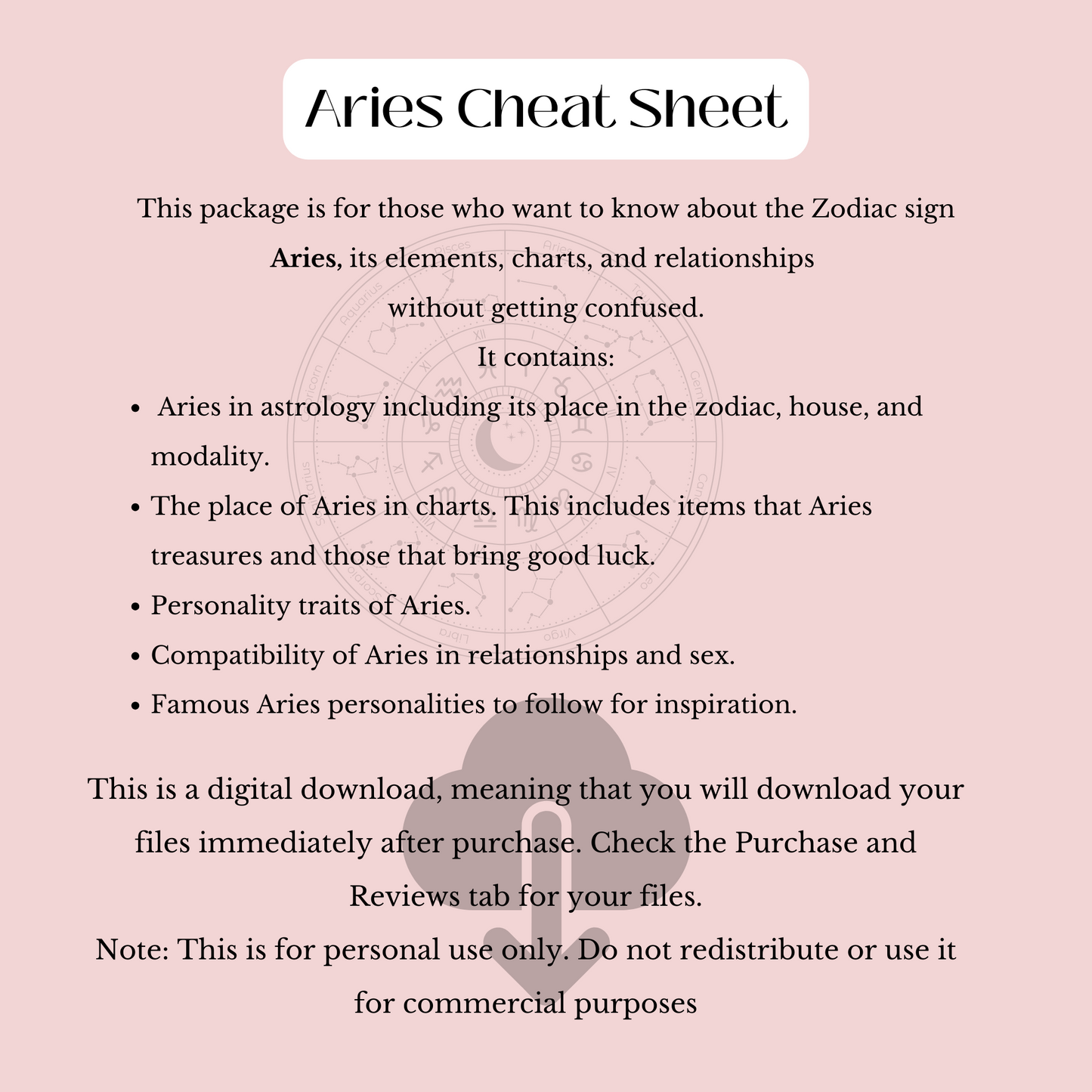 Aries Astrology Cheat Sheet