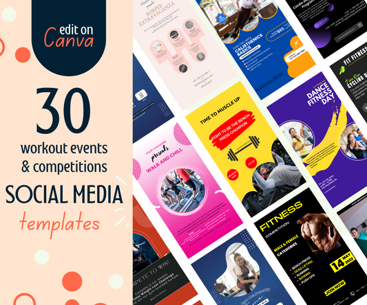 30 Workout Competitions & Events Social Media Templates