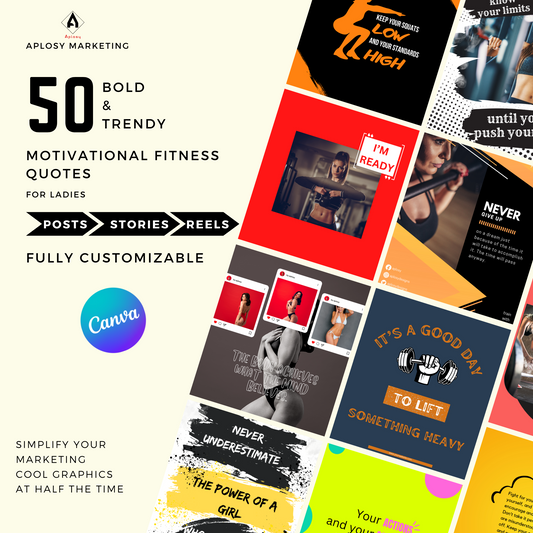 50 Fitness Instagram Quotes Canva Templates