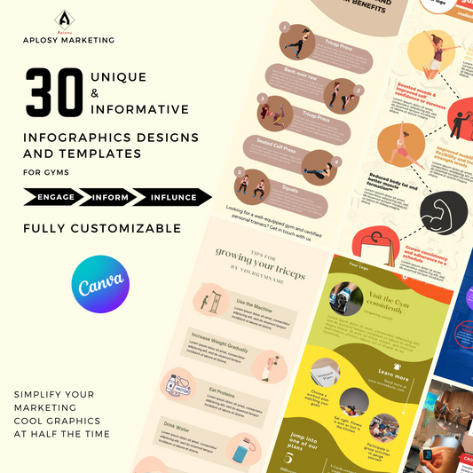 30 Gym and Fitness Infographics Canva Templates